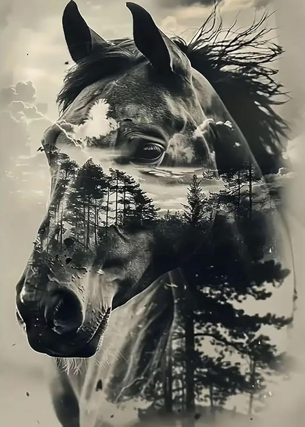 Meothan Diamond Art Kits for Adults Horse Diamond Painting Kit 12x16in