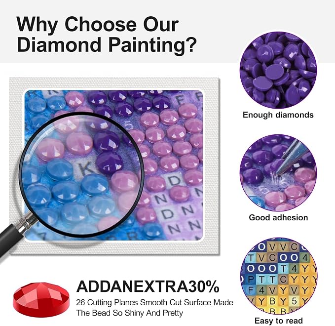 4 Pack Diamond Art Kits for Adults, Diamond Painting Kits for Beginner | 5D DIY Diamond Dots Full Drill Crafts for Gem Art Dot Art for Adults Home Wall Decor for Teens Boys Girls 12x16 inch