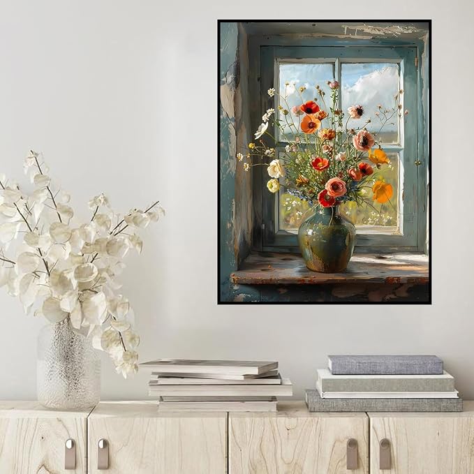 HHMATITS Flowers Diamond Art Kits for Adults 12x16inch