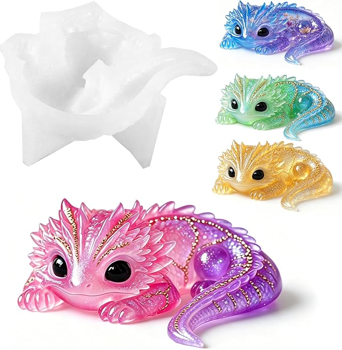 Resin Axolotl Resin Molds Silicone, 3D Detailed Animal Silicone Molds, Flexible Effortless Demoldable Epoxy Resin Molds, Thickened Deep Epoxy Molds for Art Crafts, Gift, and Home Decor