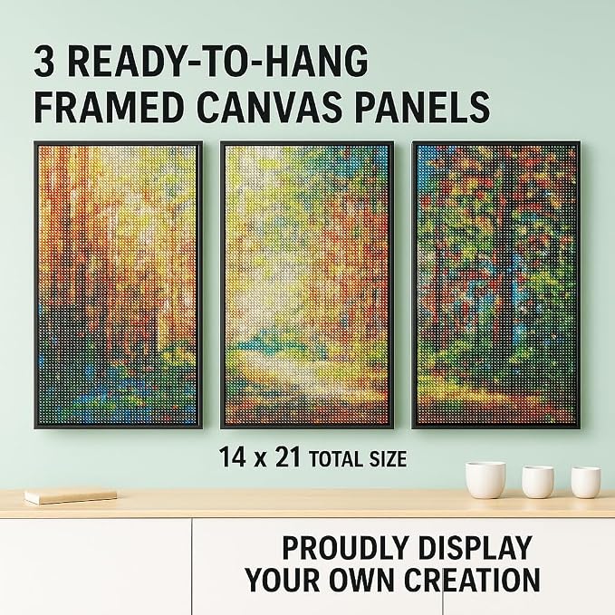 ArtSkills Diamond Painting Kit Framed Canvas Diamond Art - Forest