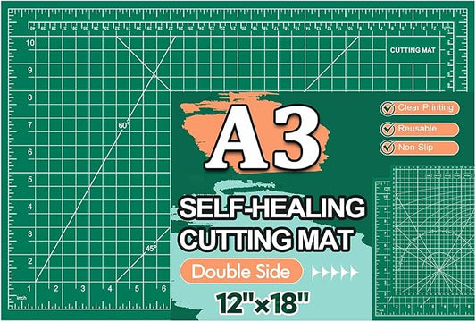 Self Healing Cutting Mat 12×18 Inch, Fabric Cutting Mats for Crafts, Double Sided Sewing Boards for Quilting Hobby Scrapbooking 5 Layers 1 Pack