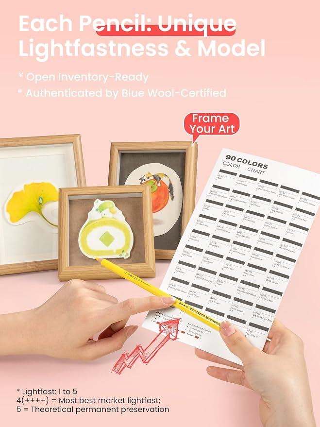 Woomer Colored Pencils 90 Colors, Smooth as Cream Core 3.8mm, Open Stock