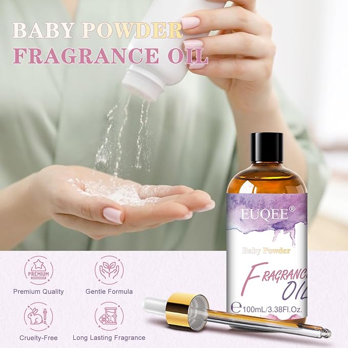 EUQEE Baby Powder Fragrance Oil for Diffuser 3.38 Fl oz/ 100ml