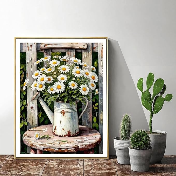 ijbnhd Daisy Diamond Art Kits for Adults Diamond Paintings 12x16in