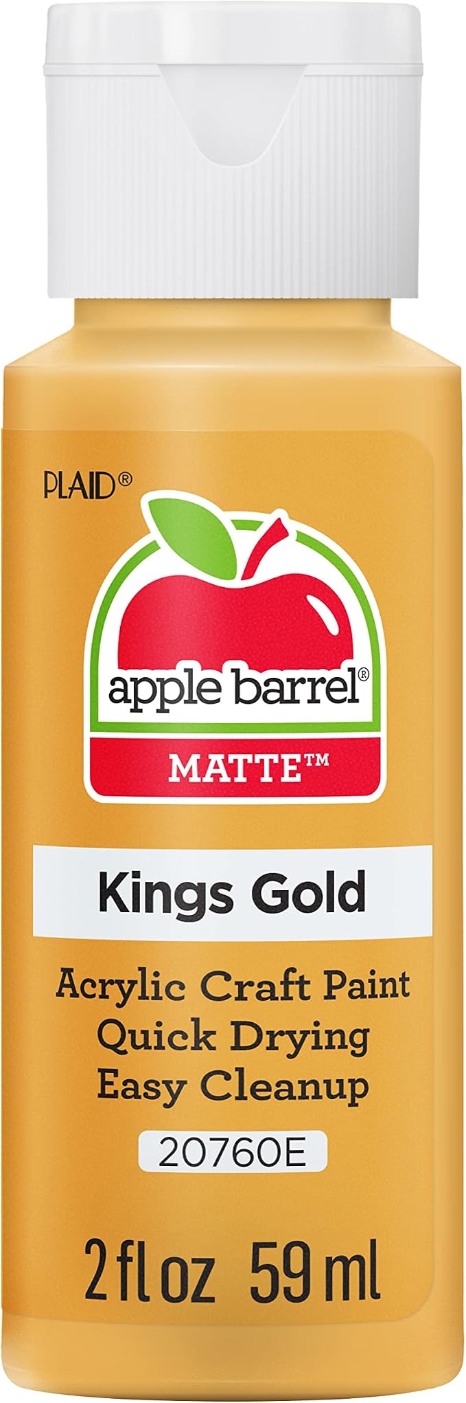 Apple Barrel Acrylic Paint in Assorted Colors , 20760, King's Gold, 2 Fl Oz (Pack of 1)