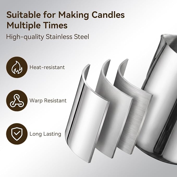 Candle Making Pouring Pot, 32 oz Stainless Steel Wax Melting Pot