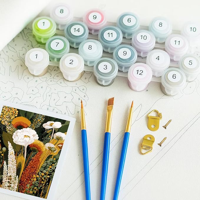 Gearock DIY Wildflowers Paint by Numbers Kit for Adults