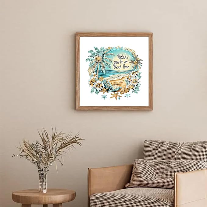 Beach Diamond Art Kits for Adults Special Shape Diamond Painting