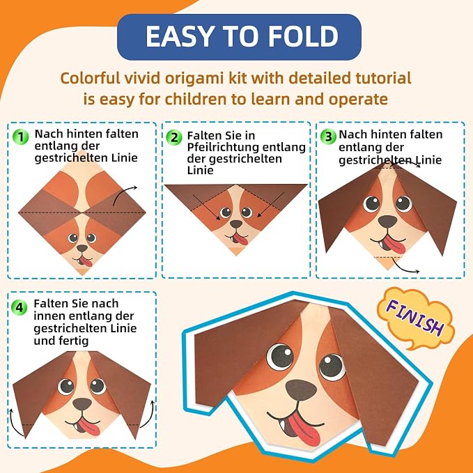 Origami Paper Kit for Kids,152 Sheets Origami Paper with Instructional Book