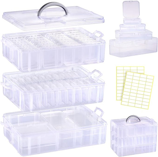 Bead Organizers and Storage, 56 Pcs Small Plastic Containers with Lids