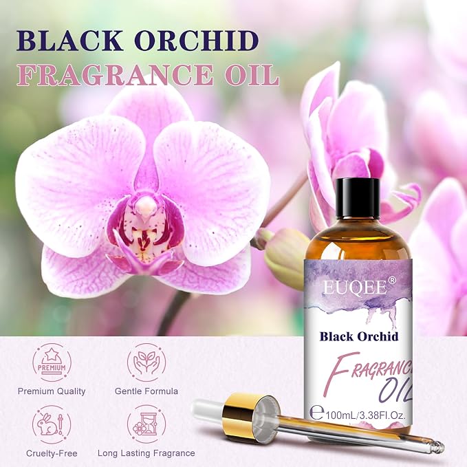 EUQEE Black Orchid Fragrance Oil 100ML/3.38 Fl Oz Floral Scent for Diffuser