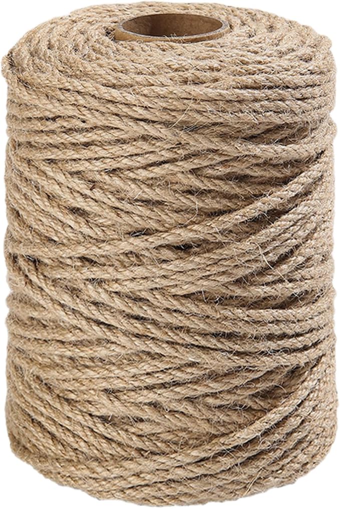 Vanhench Jute Twine Rope 4mm X 120FT | For Crafts Projects Cat Scratcher Scratching Post Tree Gift Wrapping Arts Home Decoration Packing Material Christmas