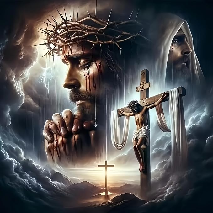 Diamond Art Kits for Adults Praying Jesus, DIY 5D Diamond Painting Kit