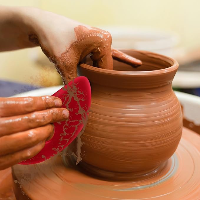DIYOOHOMY 2 Pcs Soft Silicone Pottery Ribs for Ceramic, Mud and Clay Tools
