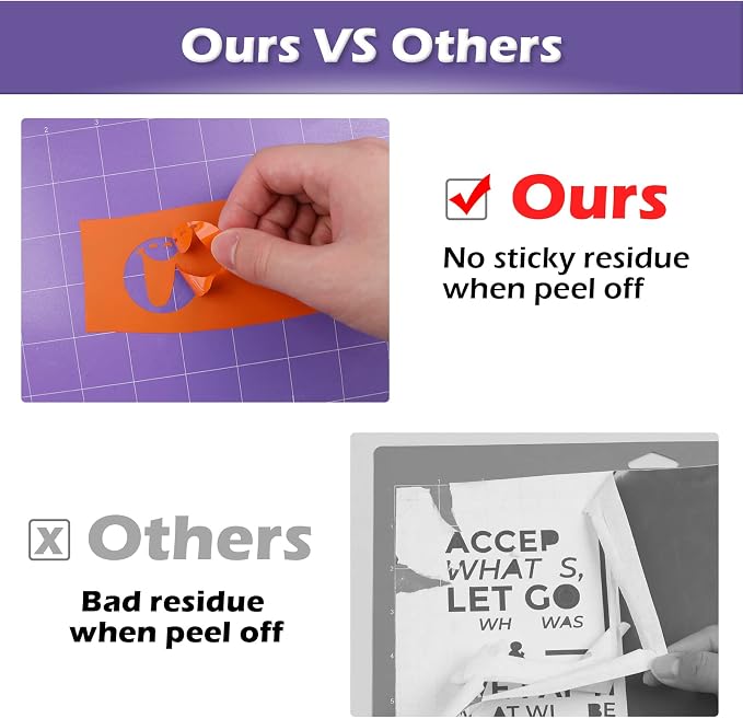 HTVRONT Strong Grip Cutting Mat 12x12, 2 Pack, Quilting & Crafting | Compatible with Cricut Maker 4/3/Maker, Explore 5/4/3/Air 2/One, Strong Adhesive Sticky, Quilting Cutting Mats