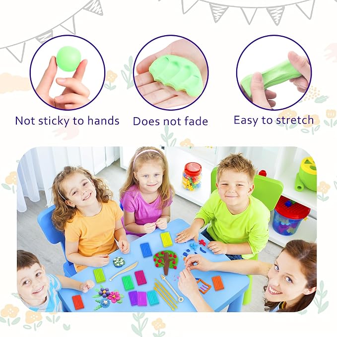 PeacePeo Polymer Clay Kit 215 Pcs Oven Bake Clay 110 Colors | Modeling Baking Clay, Non-Sticky, Non-Toxic, Sculpting Tools, Soft and Easy to Shape for Kids, Adults, Beginners DIY Crafts