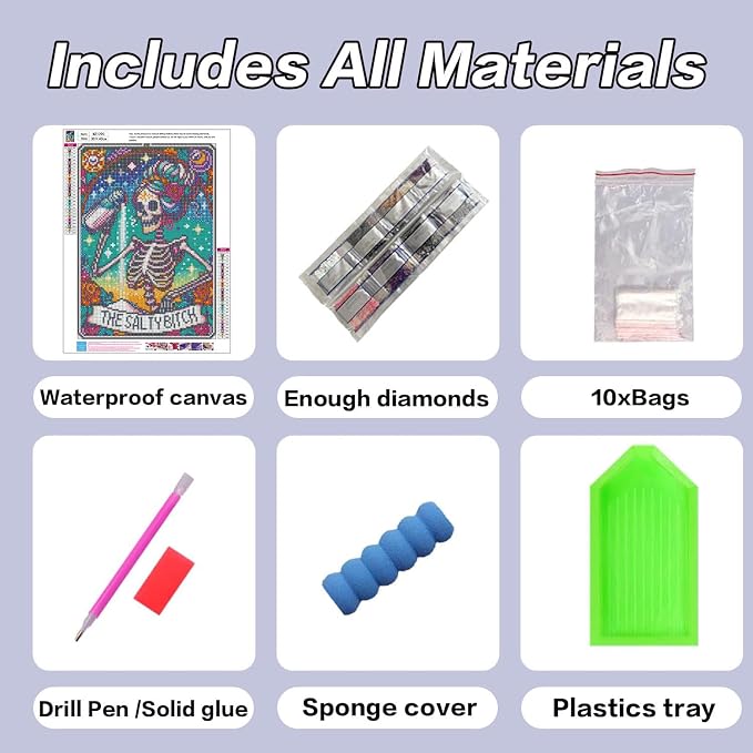 HHMATITS Skull Diamond Art Kits for Adults, Diamond Painting Kit 12x16IN