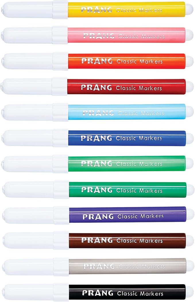 Prang Classic Art Markers, Bullet Tip, 12 Assorted Colors, 48 Count (80848)