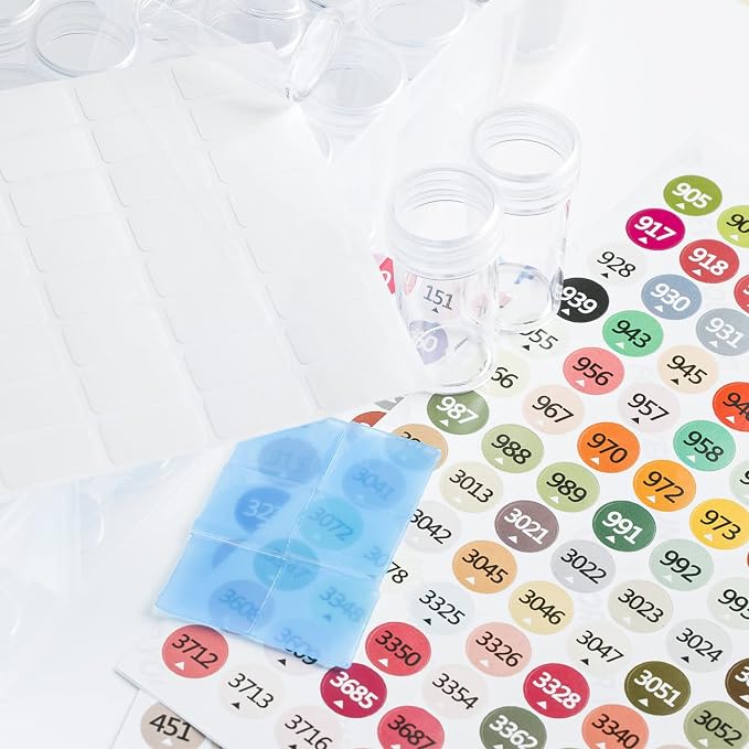 Foreveryoung 6-Pack Diamond Art Storage Containers, 360-Grid Bead Organizer | Store your diamond art beads neatly with the organizer, keeping diamonds tidy. Diamonds not included. Includes free labels.