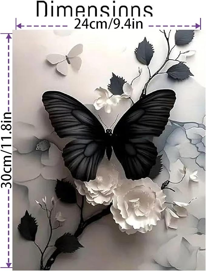 VIGEGU Butterfly Paint by Numbers Kit for Adults Beginner with Framed | Easy Adult Paint by Number Kits on Canvas DIY Painting for Beginners Art by Numbers for Home Wall Decor 10x12 Inch