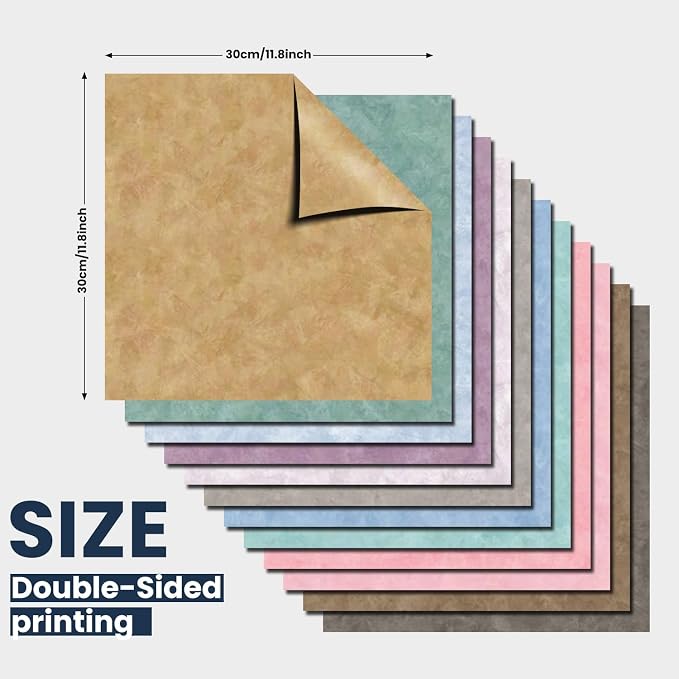 12×12 Boho Scrapbook Paper Vintage Flower Pattern Paper Pad,24 Sheets Double-Sided Bobo Floral Scrapbooking CardStock Papers Pad for Holiday Cardmaking DIY Origami Papers.
