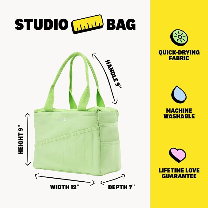 Soolla Studio Bag: Art Supply Storage Organizer & Pottery Tool Bag, Washable Tote, Yarn Bag, Crochet, 30 Pockets, 15+ Colors