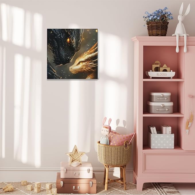 Dragon Paint by Numbers with Frame, Paint by Numbers Kit for Adults 10x10 | Framed Paint by Numbers Kit for Adults Beginner with Easel, Acrylic Painting by Numbers, DIY Crafts for Gifts or Home Decor
