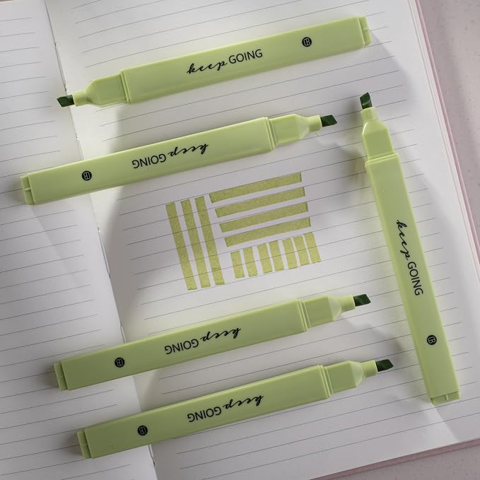 DIVERSEBEE Bible Highlighters with Soft Chisel Tip, No Bleed (Green)
