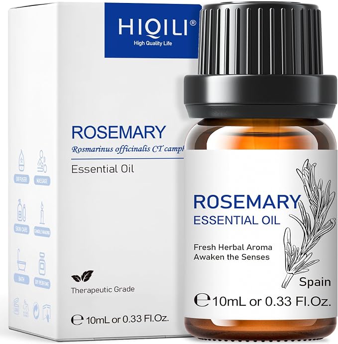 HIQILI Rosemary Essential Oil for Hair, Diffuser, Skin & Aromatherapy