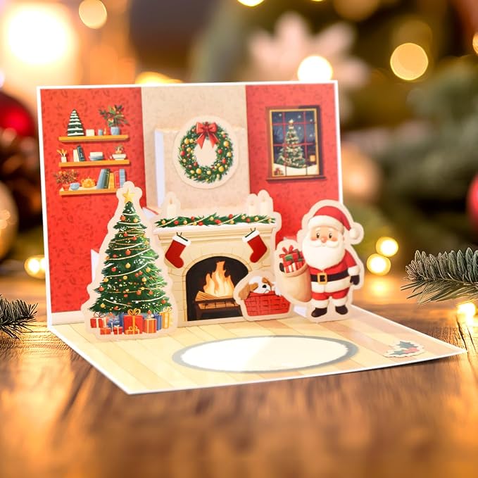 Katy Sue Santa & Friends Pop Up Christmas Card Making Kit. Makes Eight 5 x 7 Inch Christmas Cards. Kit Contains Cards, Pop Up Inserts, Envelopes, Instructions & Embellishments.