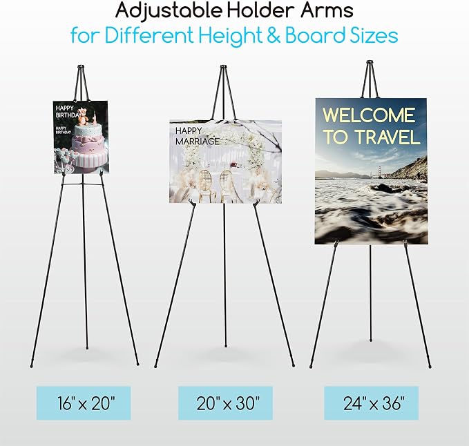 MEEDEN Metal Easel Stand for Painting: 63" Art Easel Sign Stand with Bag