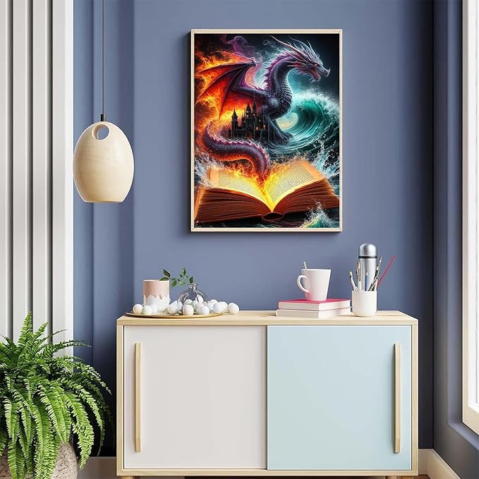 ijbnhd Dragon Diamond Art Kits for Adults Books 12x16in