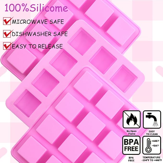 Wax Melts Molds Silicone,Square Candle Mold Silicone Molds for Wax Melts