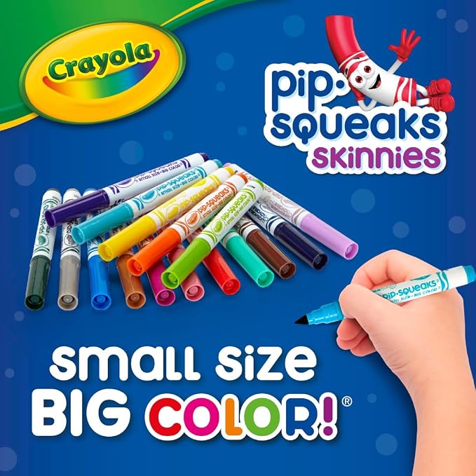 Crayola Pip-Squeaks Skinnies Washable Markers for Kids 64ct, School Supply