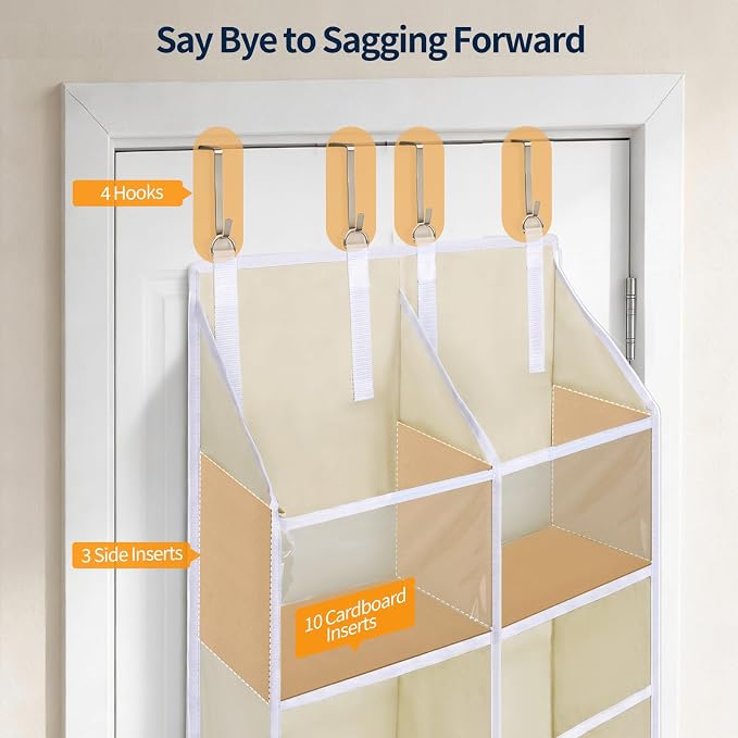 Yecaye 80lb Clear Door Yarn Storage Organizer, 5 Tier Yarn Organizer, Beige