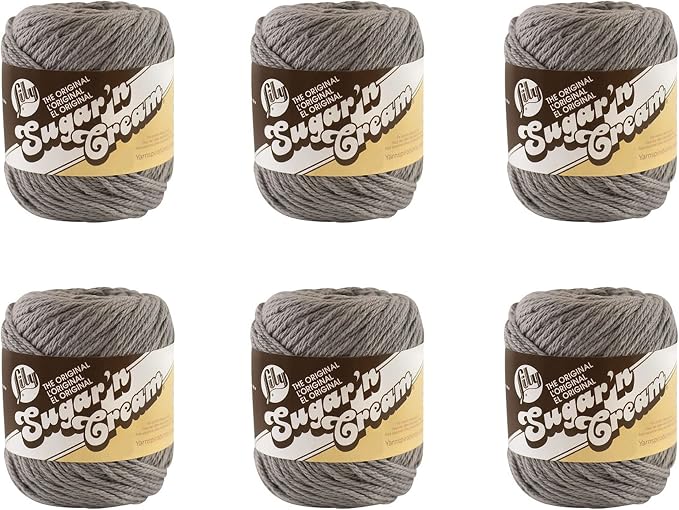 Lily Sugar'n Cream Cotton Yarn for Dishcloths Overcast 6-Pack