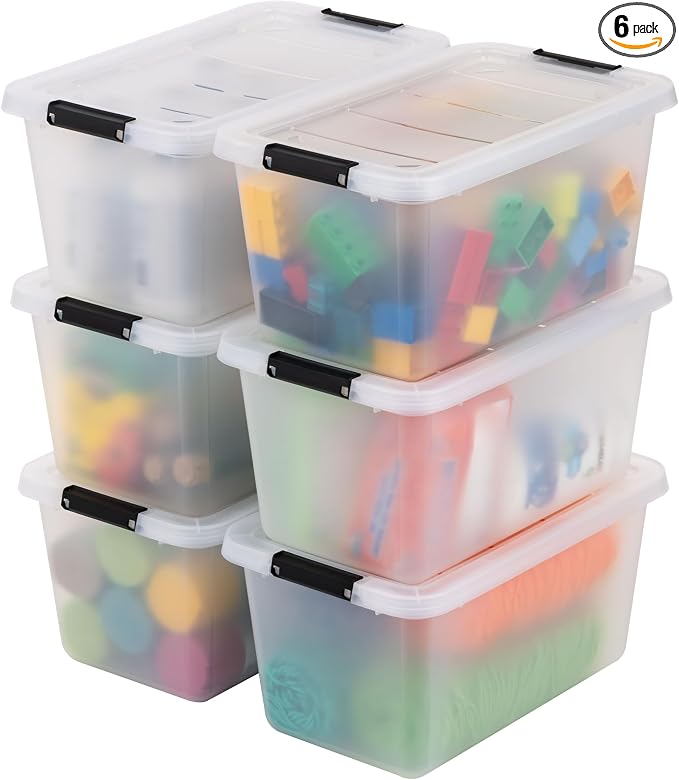 IRIS USA 6-Pack 13.5 Quart Clip Box with Latching Lid