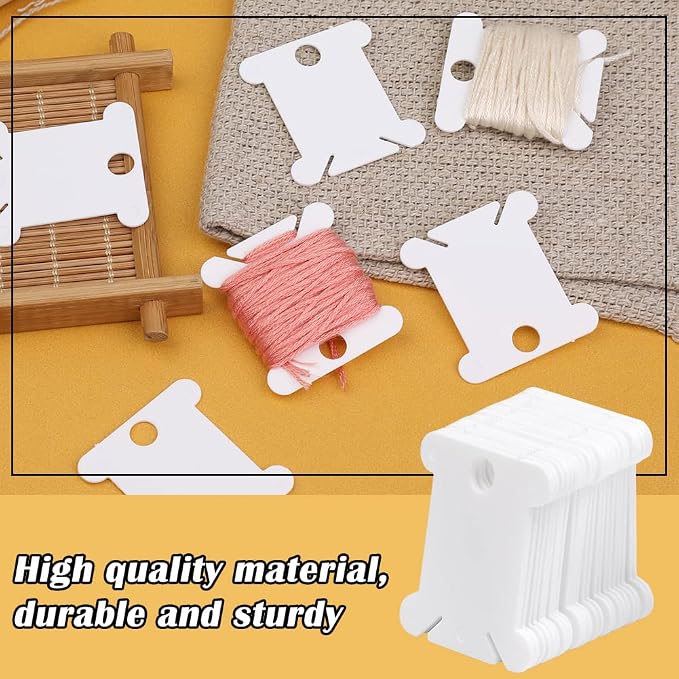 LOKUNN Embroidery Floss Bobbins 150 PCS White Embroidery Floss Organizer