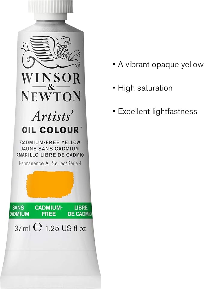 Winsor & Newton Artists' Oil Paint, 37ml Tube, Cadmium-Free Yellow
