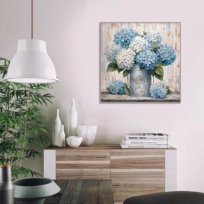 ARPADAMO Diamond Art Kits for Adults,5D Hydrangea Diamond Painting DIY Flowers Diamond Art Diamond Painting Kits for Adult,Round Full Drill Diamonds, Diamond Art Kits for Home Decor-12x16inch
