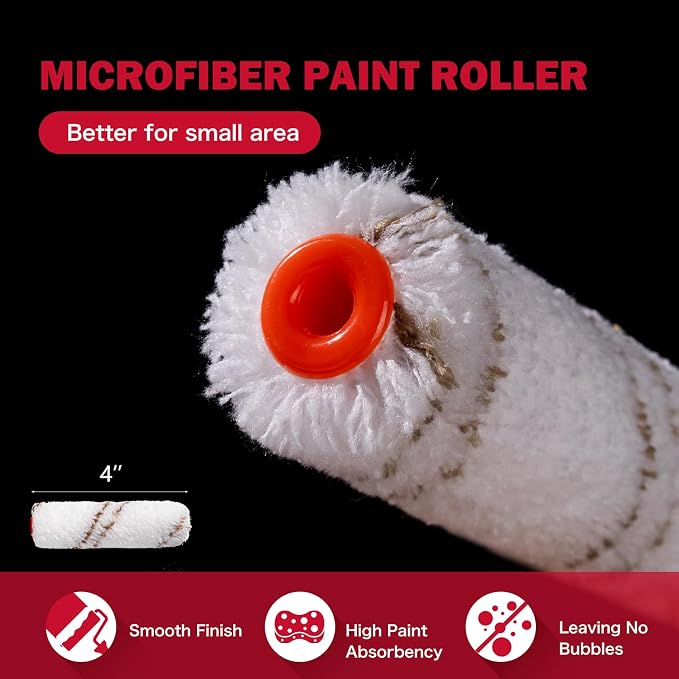 Mister Rui Mini Paint Roller Kit-13 Piece, Small Roller Paint Brush & Frame