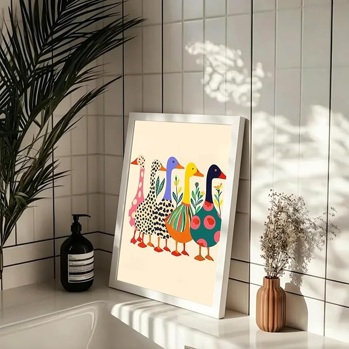 Duck Paint by Numbers Kit for Adults Beginner & Kids with Frame 8x12inch | Funny Ducks Adult Paint by Numbers, Easy Paint by Number Kits for Kids Ages 8-12, DIY Acrylic Painting Kits, Home Decor Gifts
