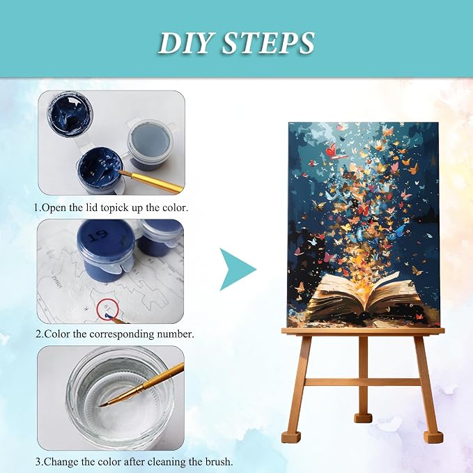 PHANTASYART Book Paint by Numbers Kit for Adults 16x20inch | Book Adult Paint by Numbers, Books Canvas Paint by Numbers for Adults, DIY Acrylic Paint Kit for Gifts Home Decor