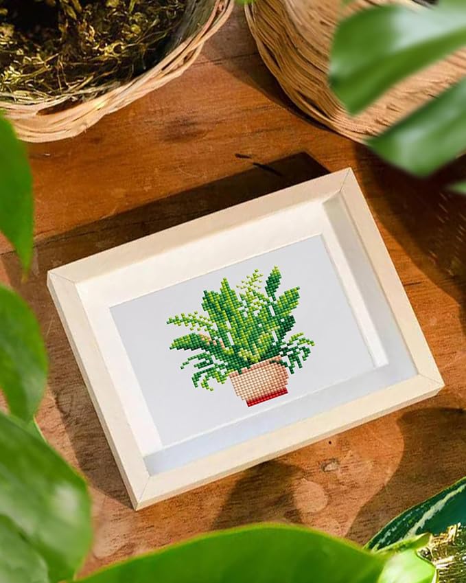 PeakLuv Small Diamond Art Kits Green Plants Mini Diamond Painting Kits