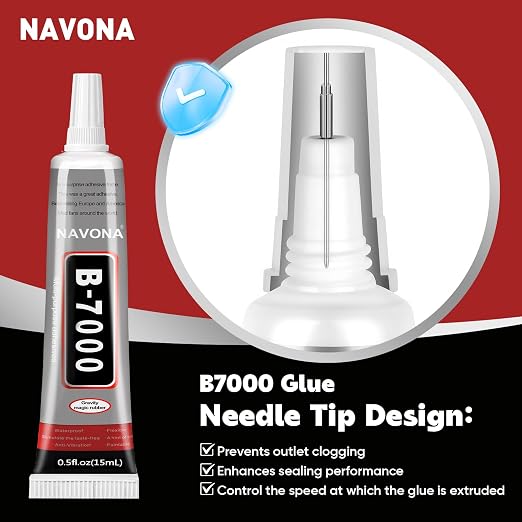 20 PCS 15ml B7000 Rhinestone Glue Clear with Precision Tip, Bedazzling Glue, Multipurpose Super Glues for Nail, Craft, Jewelry Making, Nail Art, DIY, Makeup, Shoes