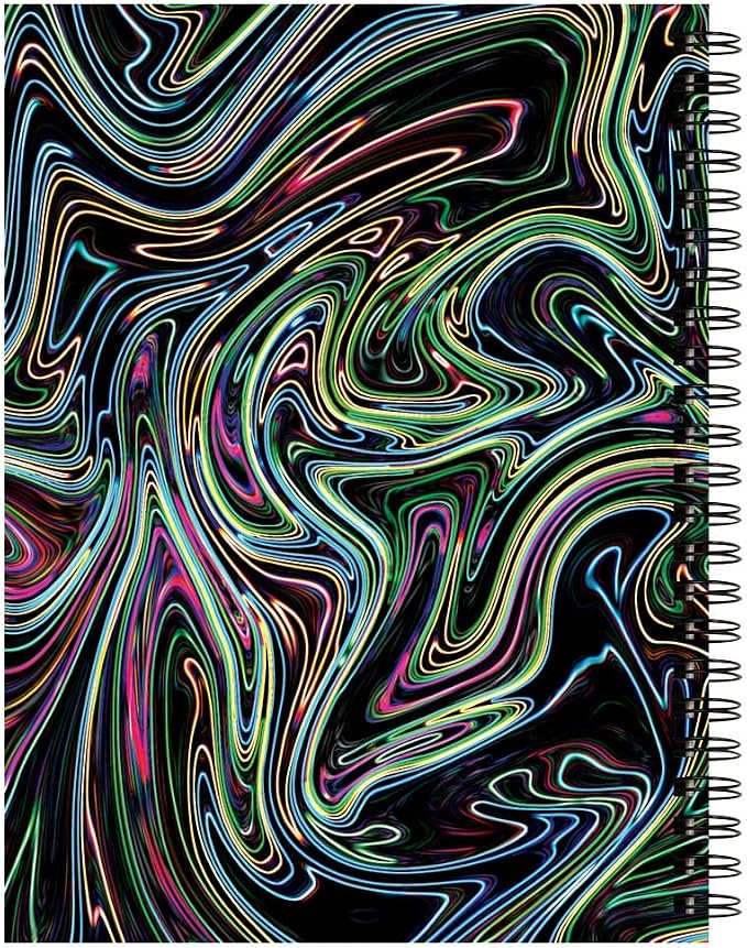UCreate Fashion Poly Sketch Book, Neon Abstract Design, 9" x 12", 75 Sheets | Supports classroom learning, crafts and creative activities