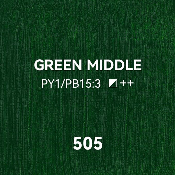 PHOENIX Green Middle Oil Paint - Studio Oil Paint Single Large Tube - 170ml / 5.75 Fl oz. Green Middle 505