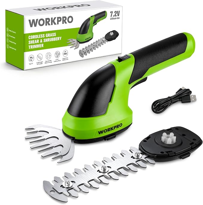 WORKPRO 7.2V Cordless Grass Shear & Shrubbery Trimmer