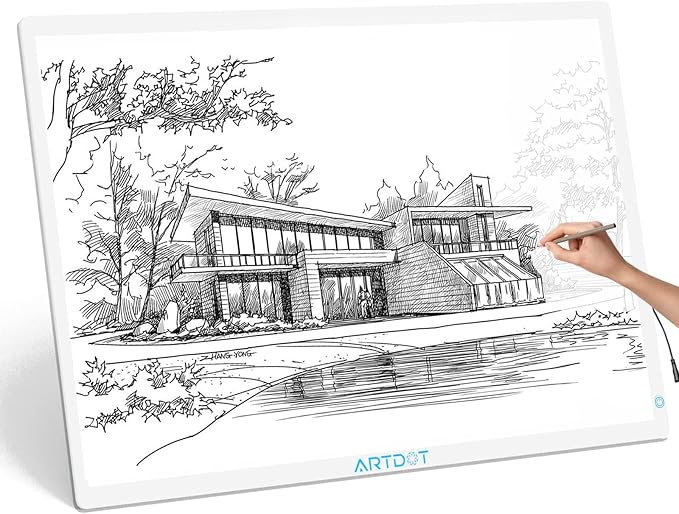 ARTDOT A1 Large LED Light Pad for Diamond Painting AC Powered Light Board Kit Adjustable Brightness Light Box Drawing for 5D Diamond Painting Kits